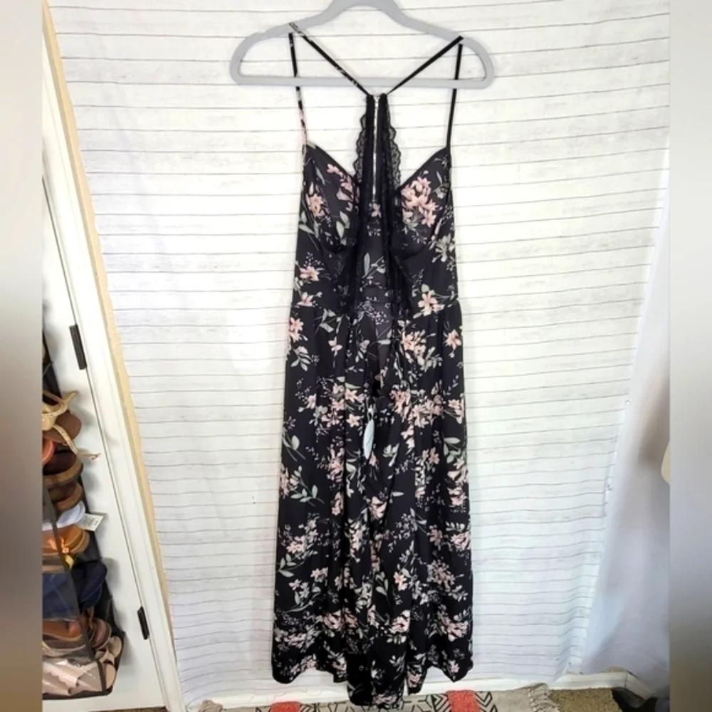 SHEIN CURVE VCAY FLORAL RACER BACK MAXI DRESS, SZ 4X